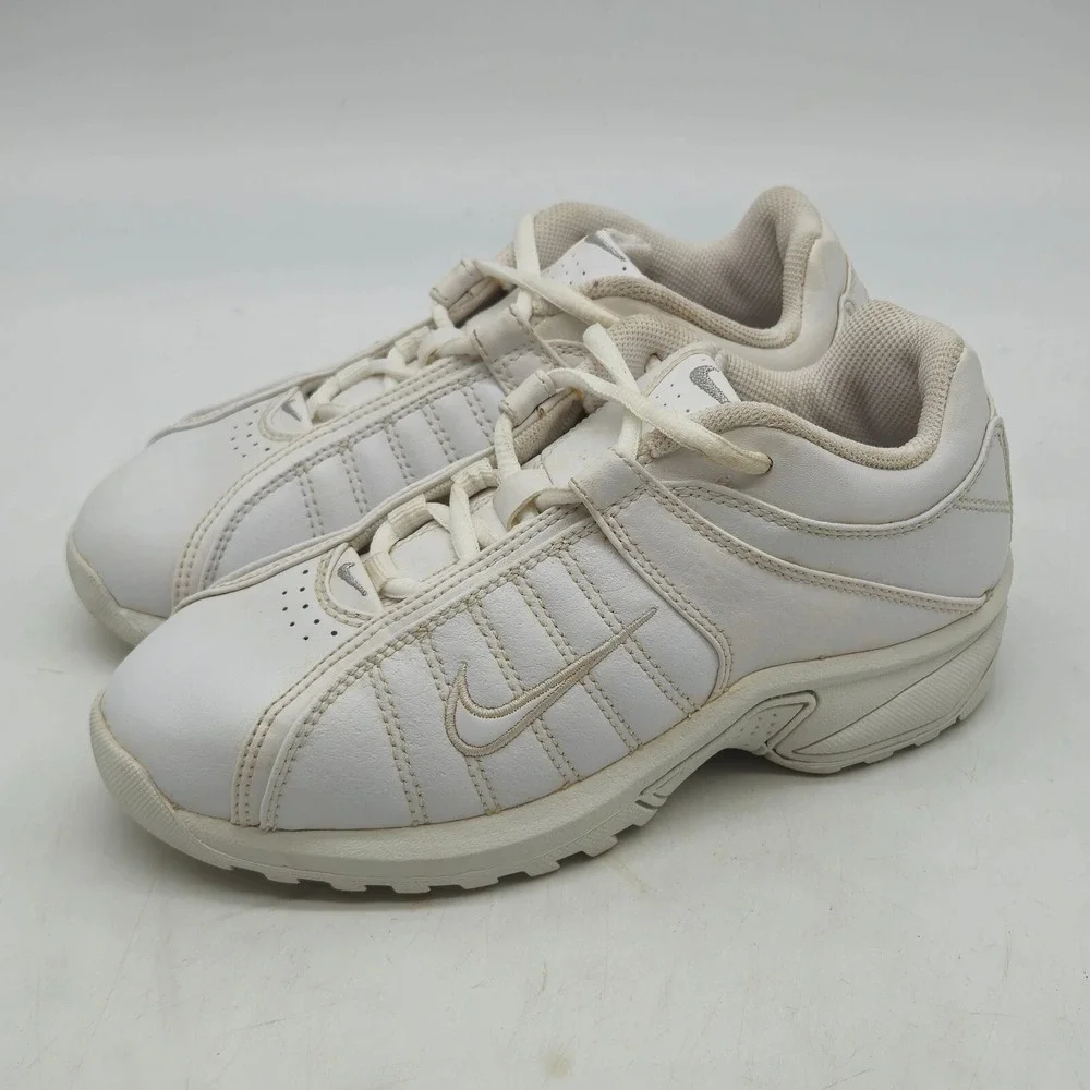 Nike VXT Sneakers Shoes Youth 2Y All White Leather 312912-111